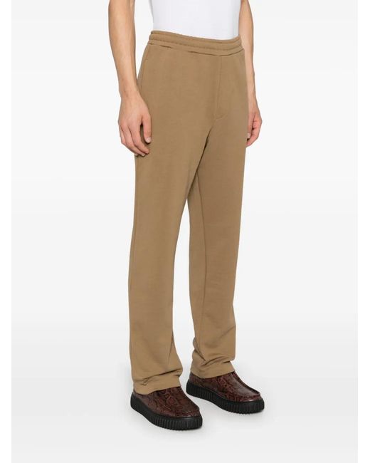 Barrow Natural Flocked-Logo Track Pants
