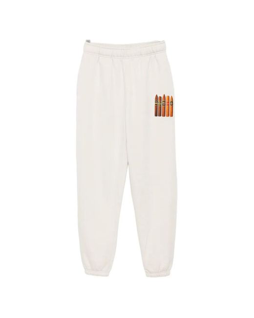 Melt White Graphic-Print Track Pants for men