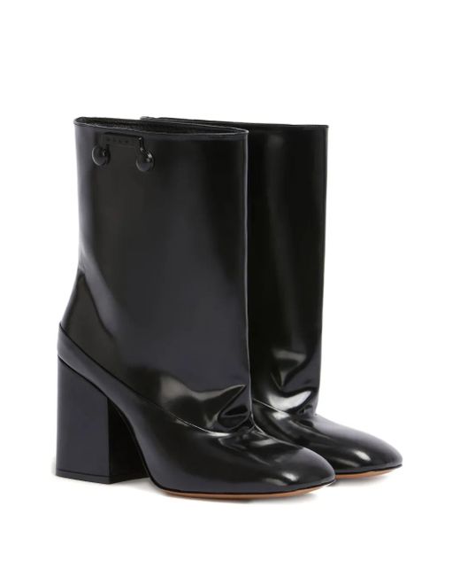 Marni Black Trunkaroo Block-Heel Ankle Boots