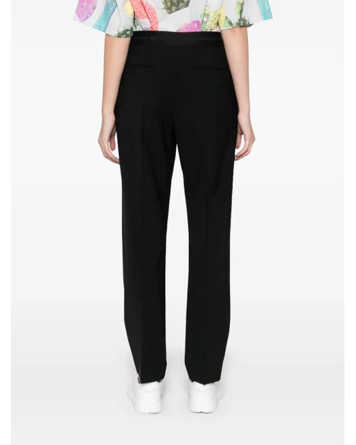 MSGM Black Straight-Leg Trousers