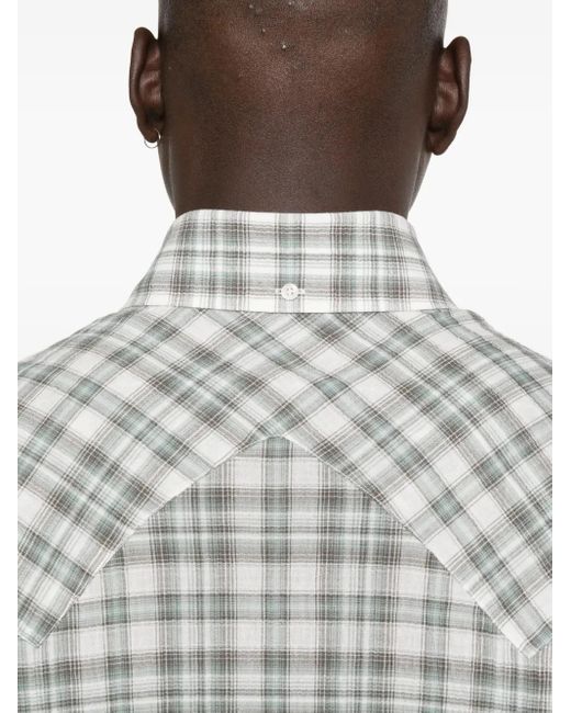 Carter Young White Plaid Button-Up Shirt for men