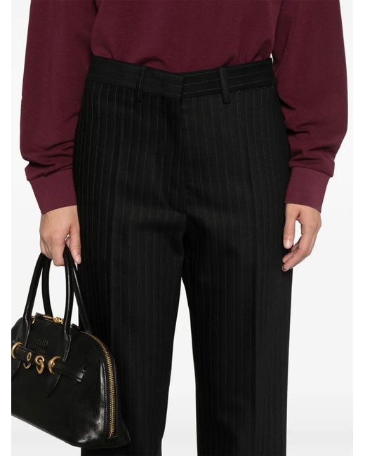 Miu Miu Black Pinstriped Trousers