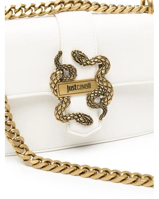 Just Cavalli Metallic Snake-Detail Shoulder Bag
