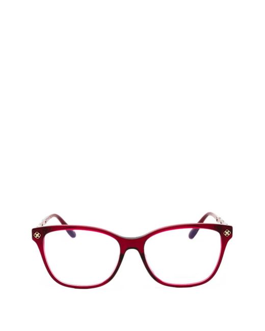 Chopard Red Rectangle-Frame Glasses
