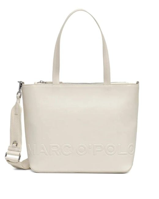 Marc O' Polo Natural Logo-Embossed Tote Bag