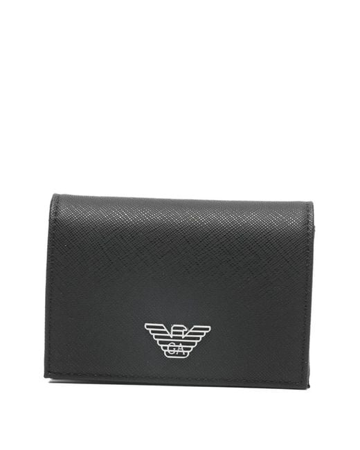 Emporio Armani Gray Leather Credit Card Case for men
