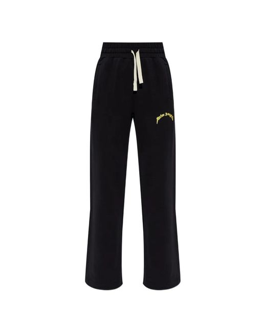 Palm Angels Black Logo-Print Track Pants