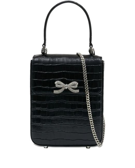 Self-Portrait Black Mini Bow-Embellishment Shouolder Bag