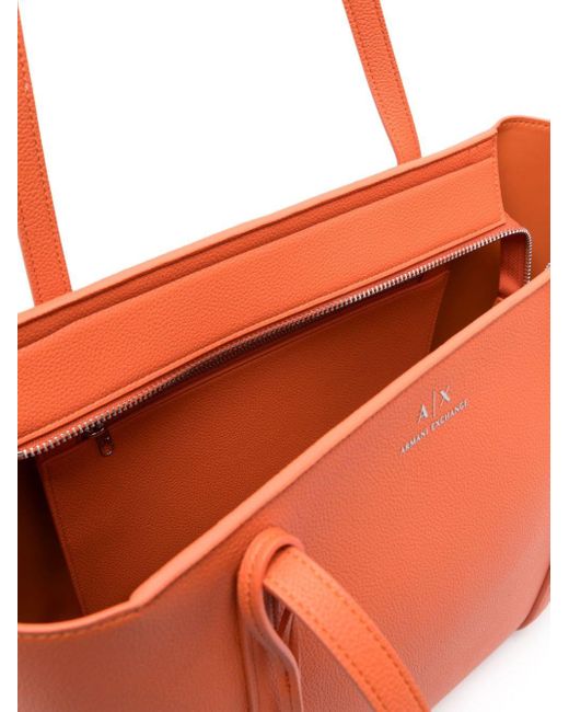 Armani Exchange Orange Logo-rubberised Tote Bag