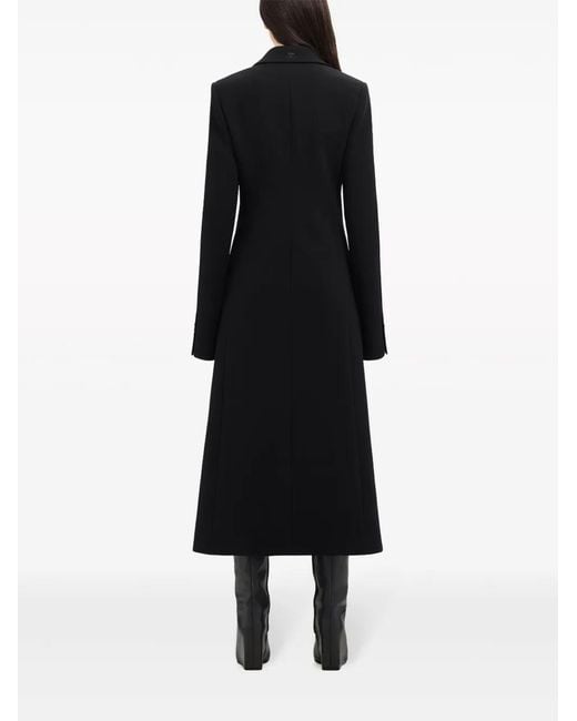 Courreges Black Hyperbole Heritage Logo-Appliqué Coat