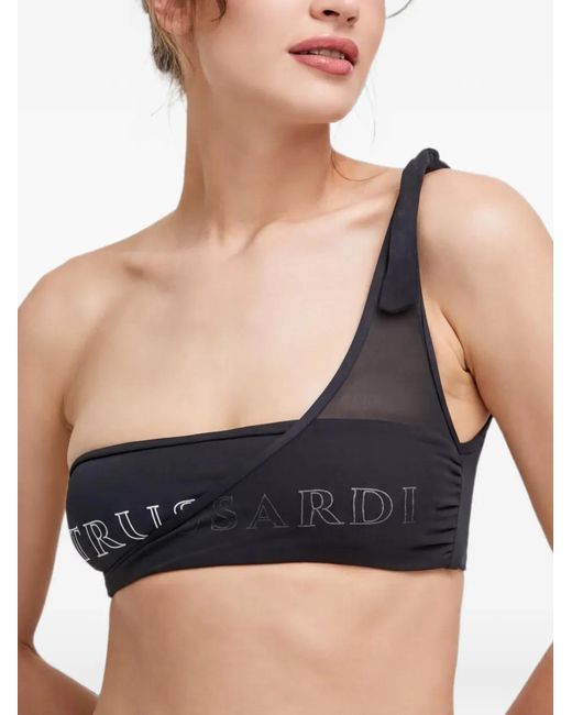 Trussardi Black One-Shoulder Bikini Top