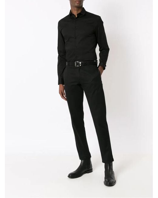 ARMANI EXCHANGE Black Button-Front Shirt for men