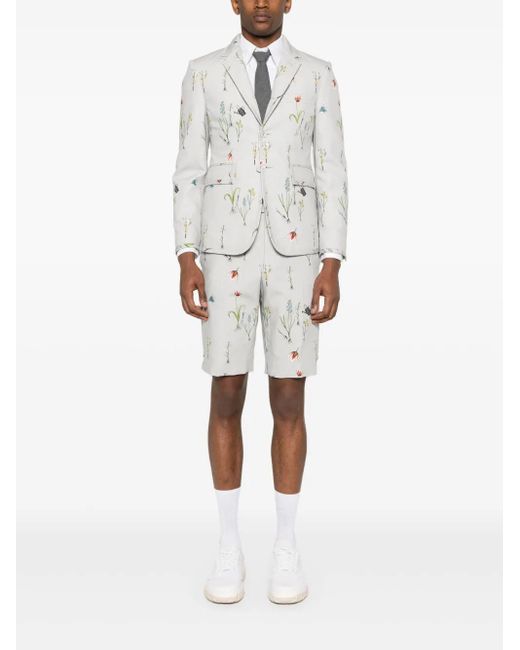 Thom Browne White Single-Breasted Blazer for men