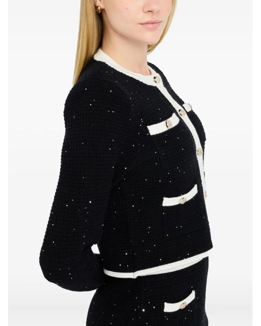 Liu Jo Black Tweed-Jacke mit Glitter-Detail