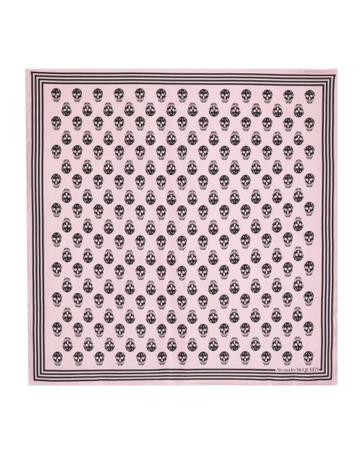 Alexander McQueen Pink Schal mit Totenkopf-Print