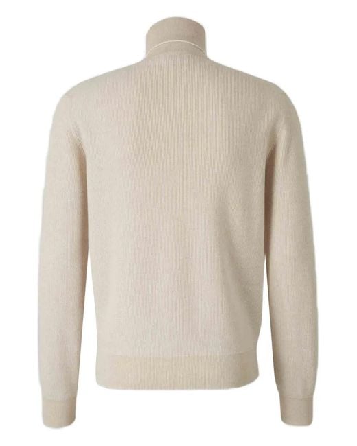 Brioni White Ribbed Sweater for men