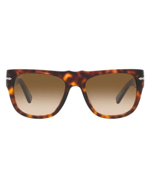Persol Brown Tortoiseshell Rectangle-Frame Sunglasses