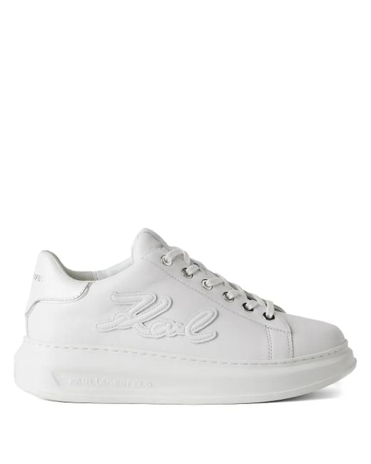 Karl Lagerfeld White Kapri Signia Low-Top Sneakers