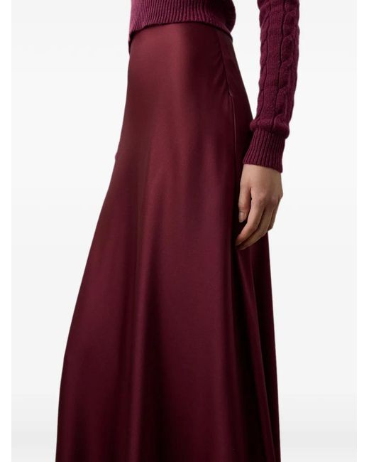 Ralph Lauren Purple Masina Satin Maxi Skirt