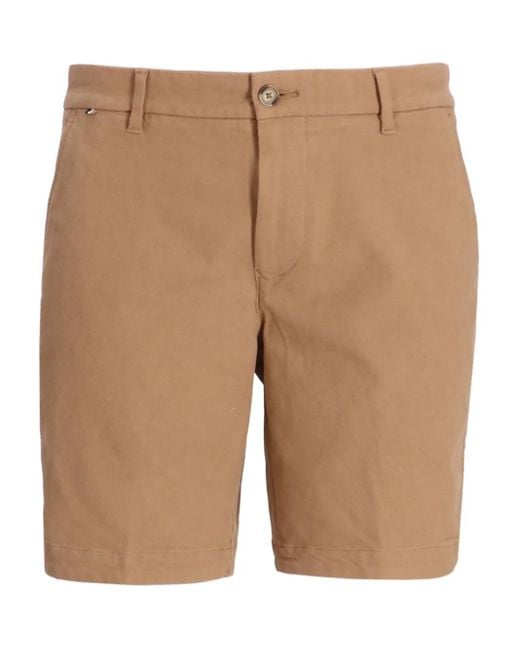 Boss Natural Cotton Flat-Front Shorts for men