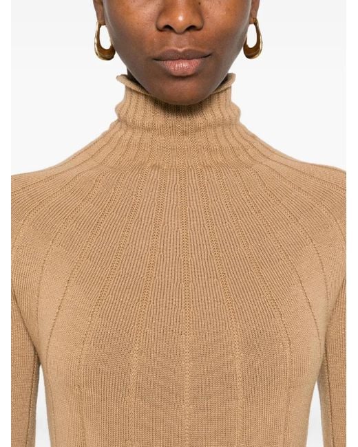 Max Mara Geribbelde Coltrui in het Natural