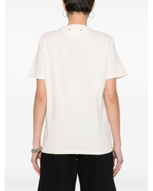 T-shirt en coton à logo imprimé Golden Goose Deluxe Brand en coloris White