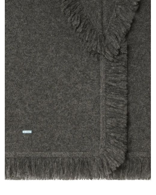 Alanui Gray Finest Fringed Shawl-Collar Cardigan