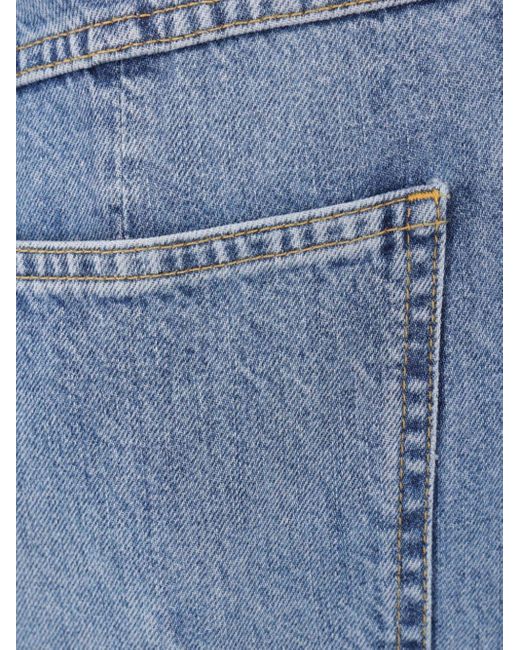 Jeans crop a gamba ampia di Bottega Veneta in Blue