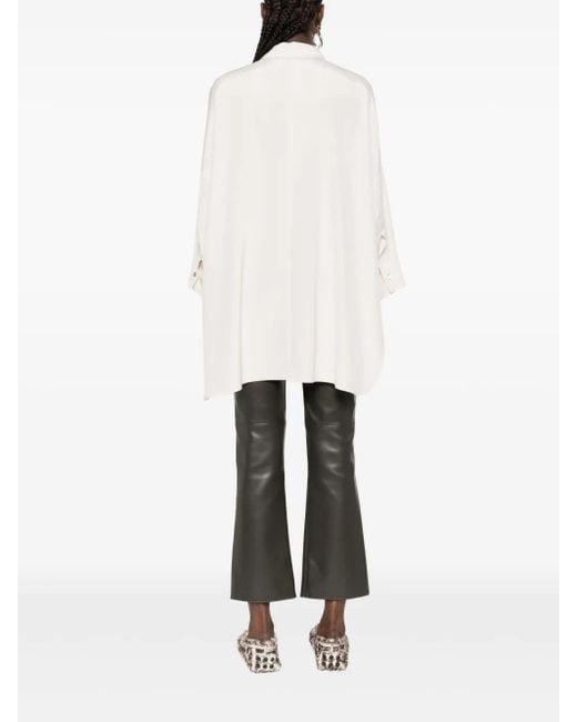 Max Mara White Button-Down Silk Shirt