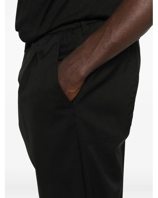 Yes London Black Pleated Elastic-Waist Trousers for men