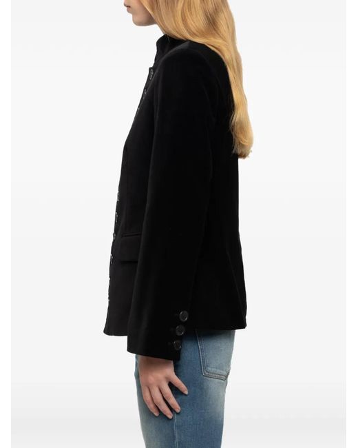 Zadig & Voltaire Black Vallo Velvet Jacket