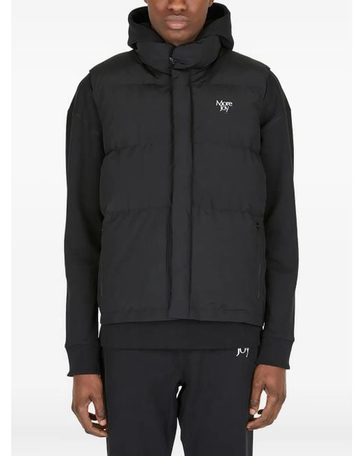 More Joy Black Hooded Puffer Vest
