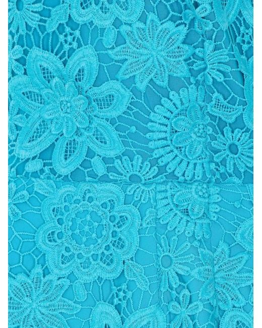 Essentiel Antwerp Blue Embroidered Halter Neck Top