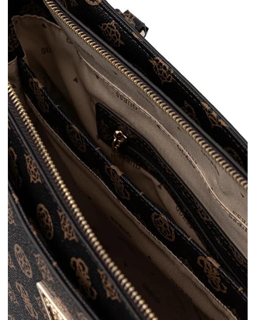 Guess Black Monogram Charm Tote Bag