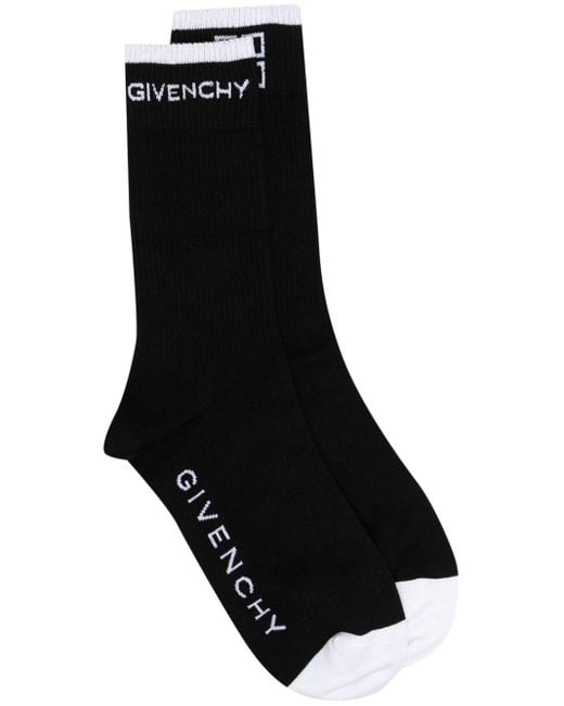Givenchy Black 4g Logo Knit Ankle Socks for men