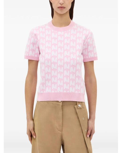 MSGM Pink Patterned T-Shirt