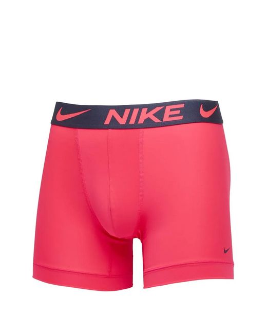 Nike Red Dri-Fit Recycled Polyester Trunks (Pack Of 3) for men