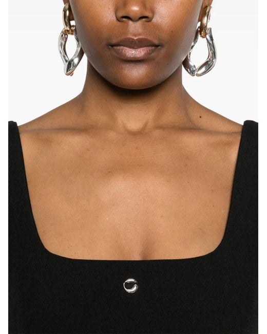 Coperni Black One-Leg Tailored Midi Dress