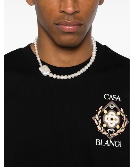Casablanca Black Championship Diamond T-Shirt for men