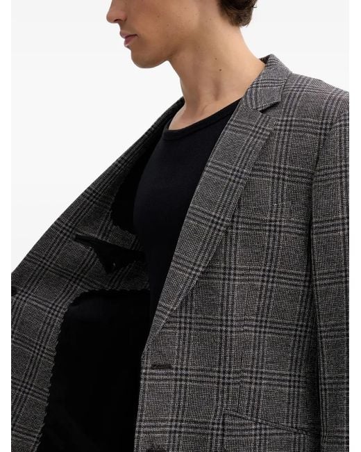 Rag & Bone Gray Plaid-Pattern Blazer for men