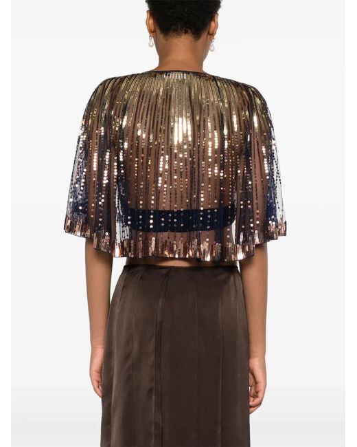 Rabanne Gray Sequin Embellished Blouse