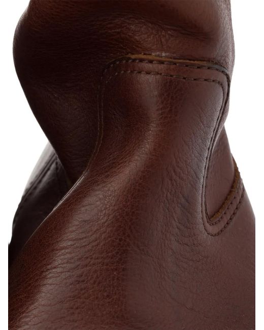 Prada Brown Vintage-Effect Leather Boots