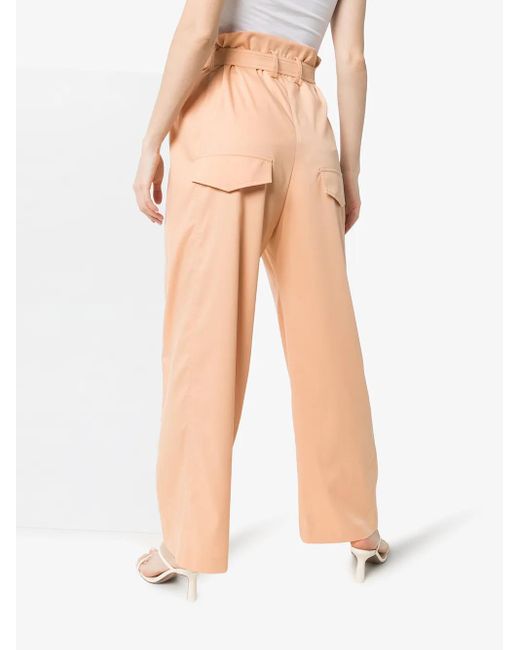 Low Classic Orange Pantalon À Taille Haute Ceinturée