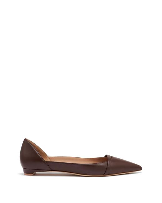 Malone Souliers Brown Crawford Leather Flat Pumps