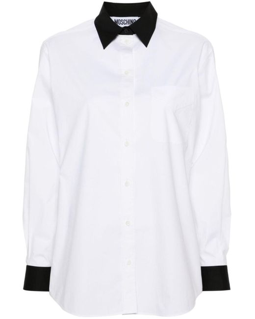 Moschino White Question Mark-print Cotton Shirt