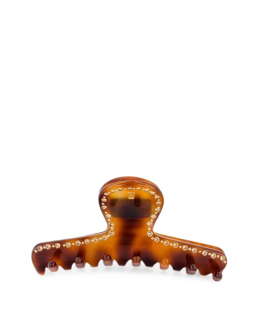 Alexandre De Paris Brown Raspail Crystal-Embellished Hair Clip