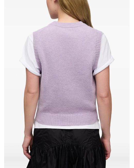 Ganni Pink Vest With Forest Teddy