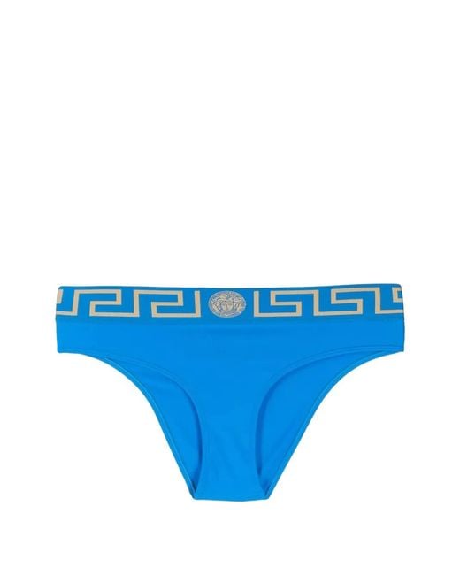 Versace Blue Greca Medusa Bikini Bottoms