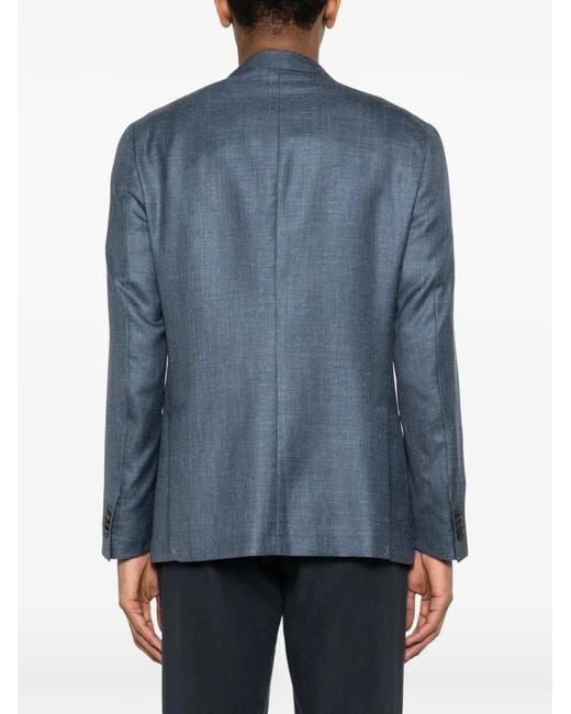 Corneliani Blue Button Single-Breasted Jacket for men