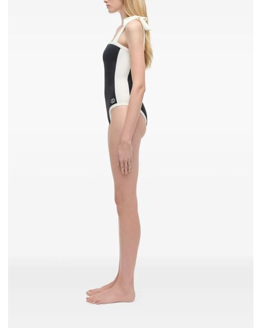 Jonathan Simkhai Black Colour-Blocked Tie-Strap Swimsuit